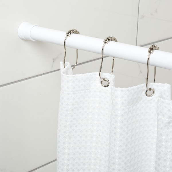 Zenna Home Baked Enamel White Tension Rod 49 in. L X 86 in. L 886ALWW - main